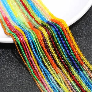 Facettierte 2-3mm bunte Glasperlen für DIY Armband Schmuckherstellung Handwerk