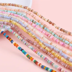 Colorful irregular natural shell disc beads for DIY necklaces and handmade jewelry