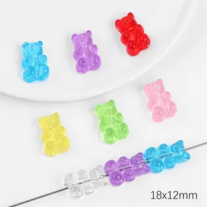 Cuentas de ositos de acrílico de 18x12mm de colores para joyería DIY y manualidades