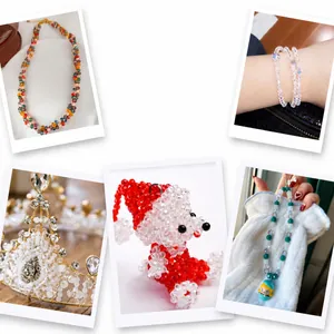 Handgefertigtes DIY-Schmuckset mit Kristallperlen mit Farbverlauf und Glasornamenten