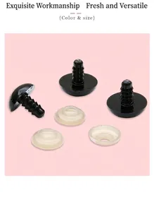 Detalle de ojos de seguridad de plástico con pernos roscados para manualidades de muñecas