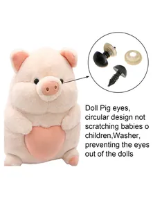 Detalle de ojos de seguridad de plástico adhesivos con arandelas para juguetes de peluche