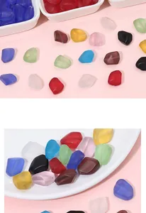 Macro shot of colorful irregular frosted sea glass beads for handmade jewelry DIY