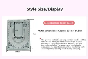 Spécifications détaillées de taille pour un plateau de design de collier gris à échelles