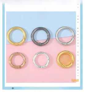 Spring loaded metal O-rings in six colors for DIY bags and keychain accessories