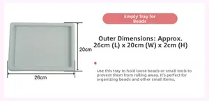 Vue détaillée du plateau de design de bijoux DIY blanc de 26x20x2cm pour perles en vrac