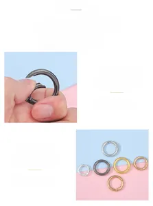 Macro shot of circular spring rings in various metallic finishes for DIY accessories