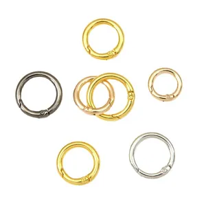 Polished metal spring O-rings for DIY bags and keychains in various sizes and colors