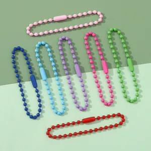 Vibrant metal bead chains in assorted colors for DIY crafts and keychains
