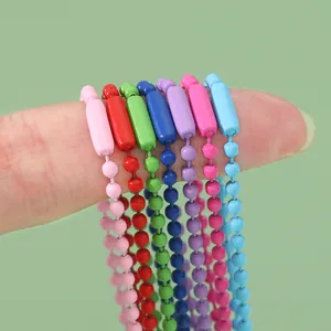 Colorful metal ball bead chains for DIY jewelry making and keychain accessories