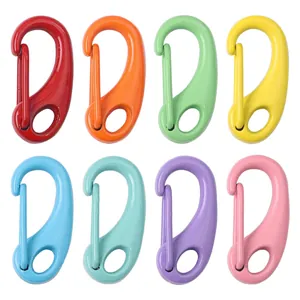 Colorful macaron spring lobster clasps in 8-color metal alloy set for DIY keychains
