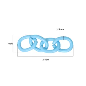 Catena azzurra da 2,5 cm opaca per accessori fai-da-te e decorazioni per borse e gioielli