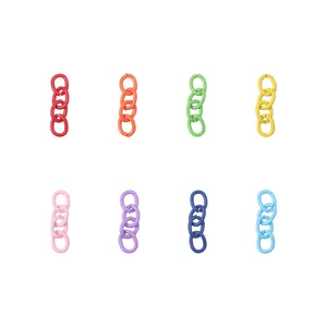 Anelli di catena ovali colorati per gioielli fai da te e accessori fatti a mano