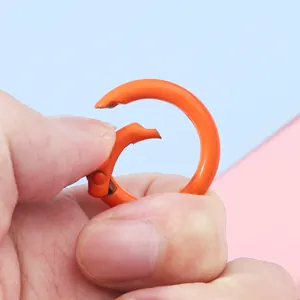 Orange round spring clasp 25mm colorful alloy ring with matte finish for DIY accessories