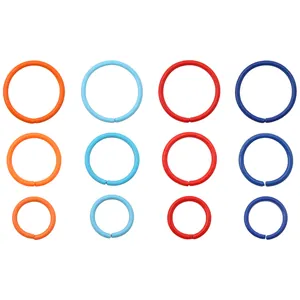 Colorful metal jump rings in 8mm 10mm 12mm sizes for DIY keychain making accessories