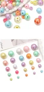 Macro shot of colorful iridescent acrylic spacer beads for DIY jewelry and bracelets