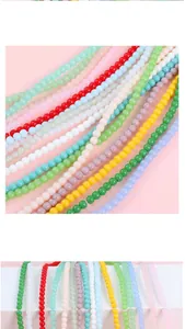 Gros plan de perles rondes en verre coloré 4mm pour colliers et bracelets DIY faits main