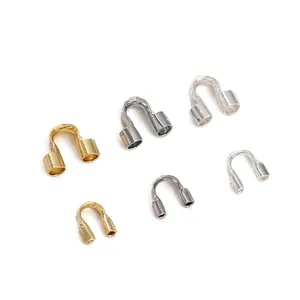 Proteggi Filo a Forma di U in Lega Metallica Componenti Placcati Oro Argento per Rifinitura Collane Bracciali Gioielli Fai da Te