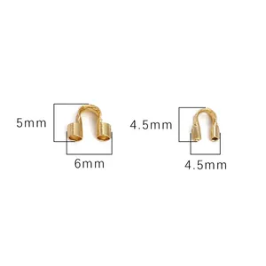 Protezioni per filo a forma di U in oro 14K per creazione gioielli in due misure