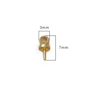 14K Gold gefüllte Ösenstift Perlenkappen Anhängeröse für DIY Schmuckherstellung, 7x3mm