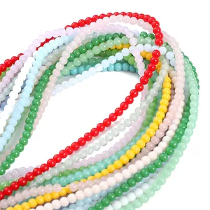 Polished 4mm colorful glass beads for DIY necklaces and bracelets in vibrant round styles