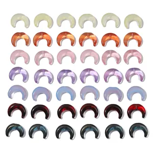 Mix of colorful crescent moon glass beads for DIY jewelry and bracelets making