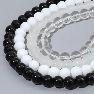 Perles en Vrac en Verre Rondes Pour la Fabrication de Bijoux DIY Bracelet Collier Accessoires d'Artisanat Faits à la Main Couleurs Multiples