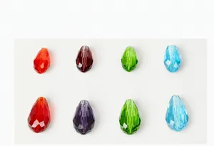Détails de perles en verre cristal facetté en forme de goutte pour la création de bijoux DIY