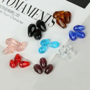 Perles goutte en verre à facettes multicolores pour la création de bijoux DIY à la main