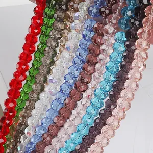 Multiple colors of 8mm faceted crystal glass beads strings for DIY jewelry making