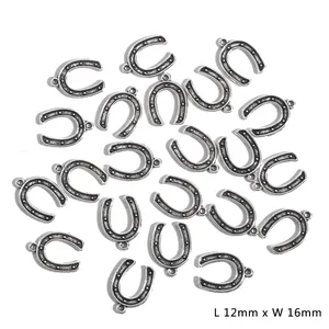 Vintage Silber Hufeisen Anhänger für DIY Schmuckherstellung in Größe 12mm x 16mm