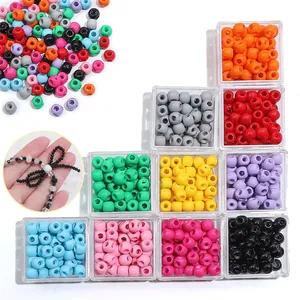Set de cuentas acrílicas de colores 8x6mm con caja organizadora para joyería DIY