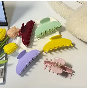 Set de cinco pinzas grandes para el pelo en tonos macaron con acabado brillante
