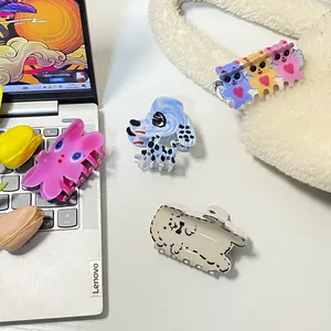 Collection de pinces à cheveux mignonnes avec motifs de dalmatien et lapin cartoon