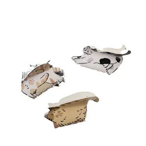 Lot de 3 pinces à cheveux mignonnes en forme de chat avec motifs variés et stylés