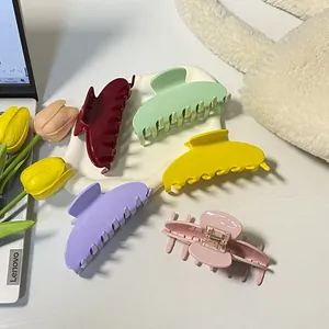 Cinco pinzas para el cabello macaron en bandeja, clips mate estilo francés para mujer