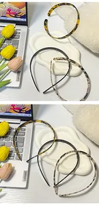 Three-piece French vintage tortoiseshell acetate headband set with non-slip teeth detail
