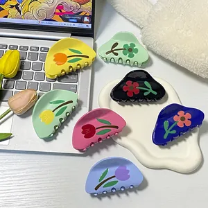 Pinze per capelli a tulipano chic in vari colori tra cui giallo, verde e blu