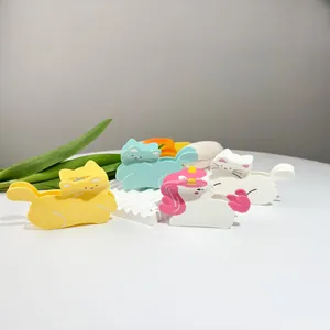 Pinces à cheveux mignonnes en acétate motif chat et licorne en plusieurs couleurs