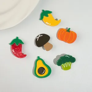 Lot de barrettes mignonnes en acétate motif fruits et légumes piment avocat et champignon