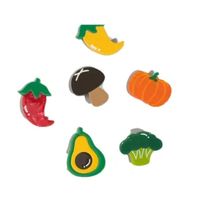 Lot de 6 pinces à cheveux colorées en acétate motifs fruits et légumes pour femmes