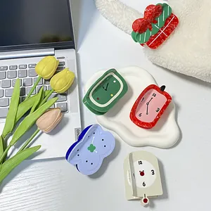 Creative Korean clock style acetate hair claws in various colorful cartoon designs