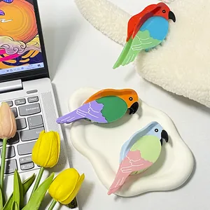 Pince à Cheveux Perroquet en Acétate pour Femmes Forme d'Oiseau Mignonne Couleur Contrastée Accessoire de Coiffure Bijoux