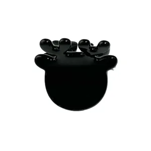 Glänzende schwarze Haarklammer in Geweihform aus glattem Acetat für Damen-Frisuren