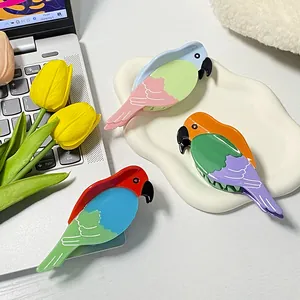 Pinces à cheveux colorées en forme de perroquet pour femmes au design minimaliste