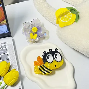 Mollelette per capelli in acetato con design a fiori, api, limoni e farfalle per donna