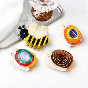 Cute Acetate Bee Snail Shape Hair Claw For Women Cartoon Bumblebee Animal Pattern Sweet Hair Clip Fashion Hair Accessories