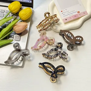 Lot de 6 pinces à cheveux en acétate avec motifs marbrés pour cheveux épais et denses