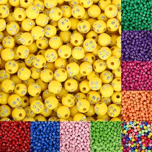 Bunte Acrylperlen mit Strasssteinen für DIY Schmuck und Zubehör für handgefertigte Taschen