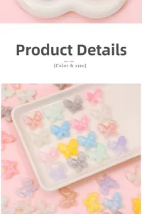 Detailansicht der Acryl Schmetterling Perlen in Pastellfarben für DIY Schmuckherstellung